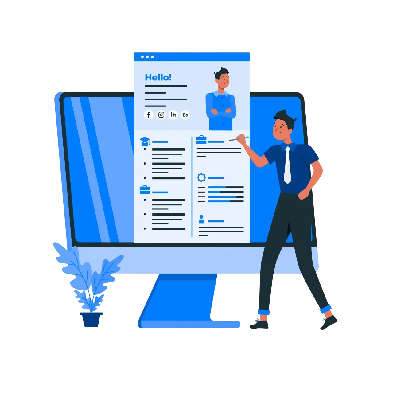 illustration of resume being reviewed
