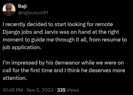 twitter testimonial
