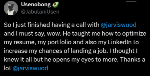 twitter testimonial